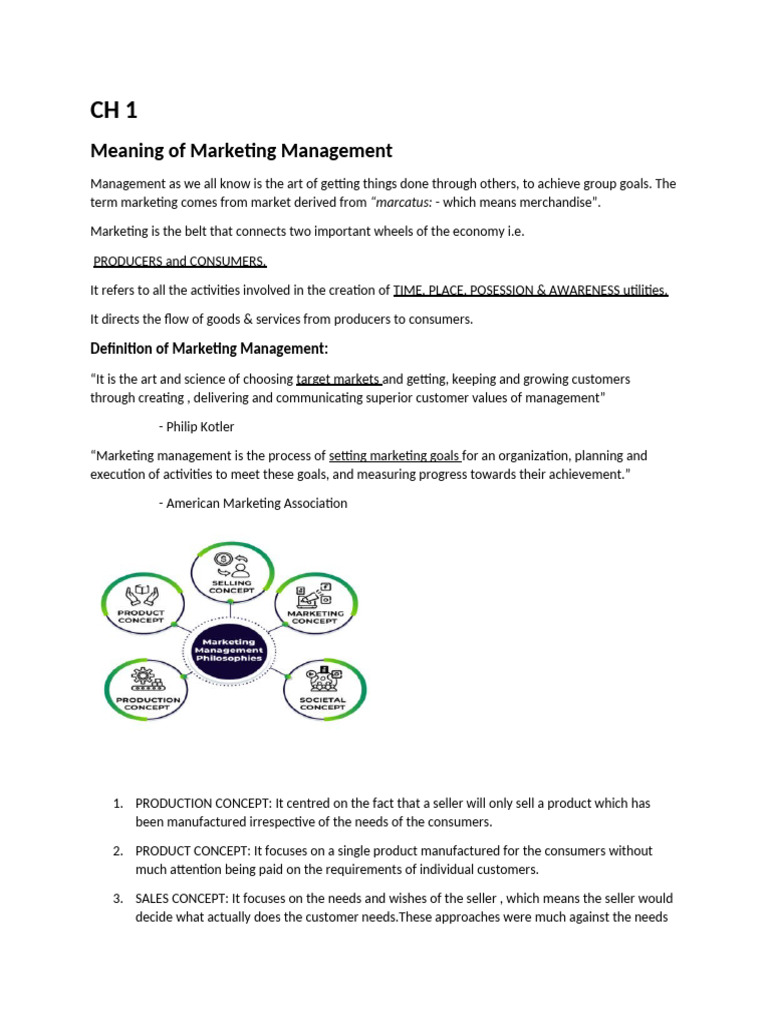 Understanding Marketing Management Concepts | PDF | Marketing | Customer