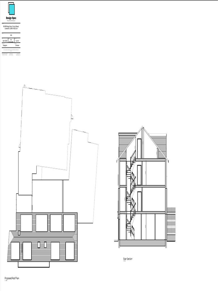 85-89 Bridge Road Prelims 5 - Sheet - 7 of 7 - Roof Plan and Section | PDF