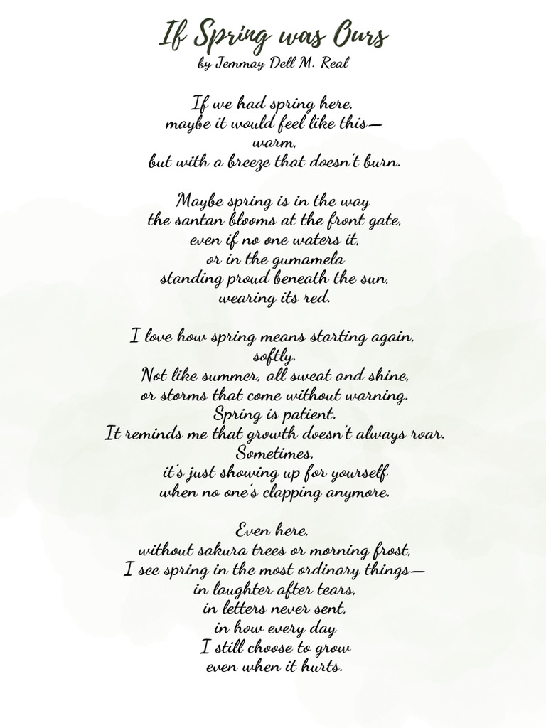 Green and White Illustrated Nature Poem A4 | PDF