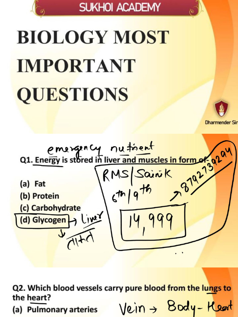 Biology Top 50 Questions | PDF