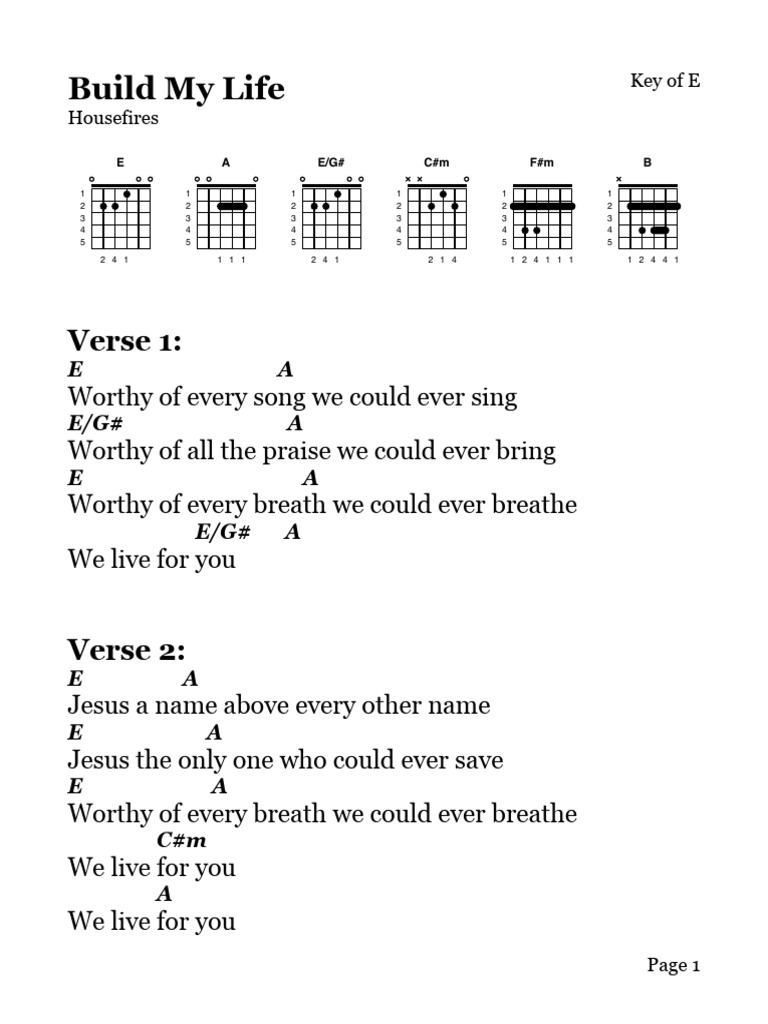 Build My Life Lyrics and Chords | PDF