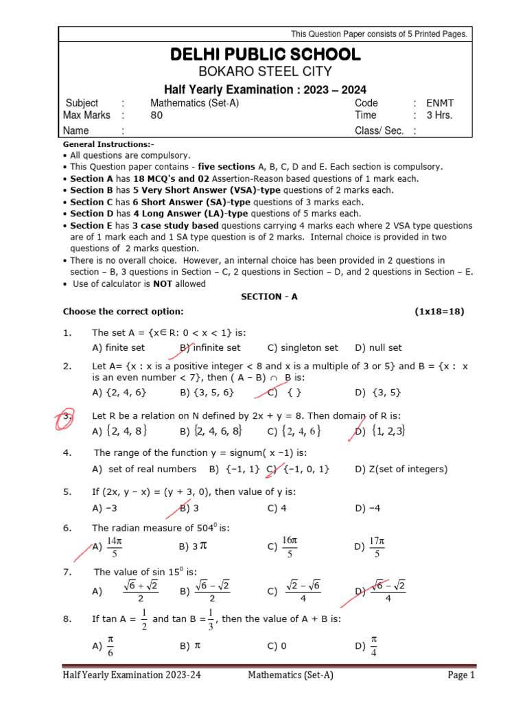 SamplePaper XI Microsoft Word 11 Mathematics Set A 133674998617469689 ...