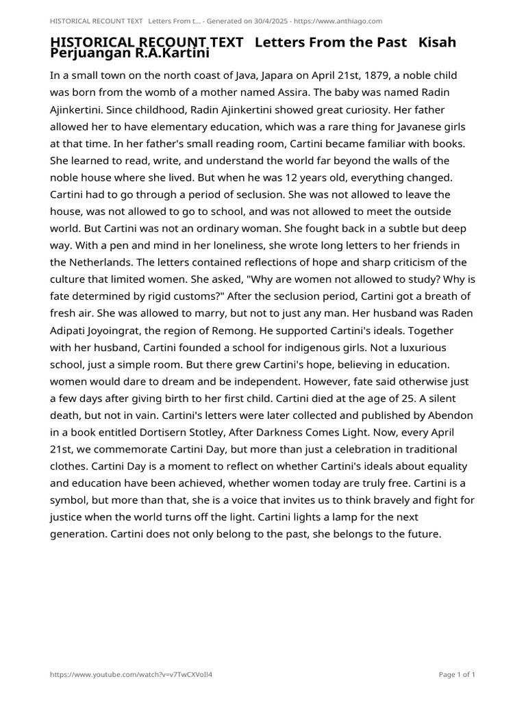 Historical Recount Text Lett-30!04!2025 | PDF