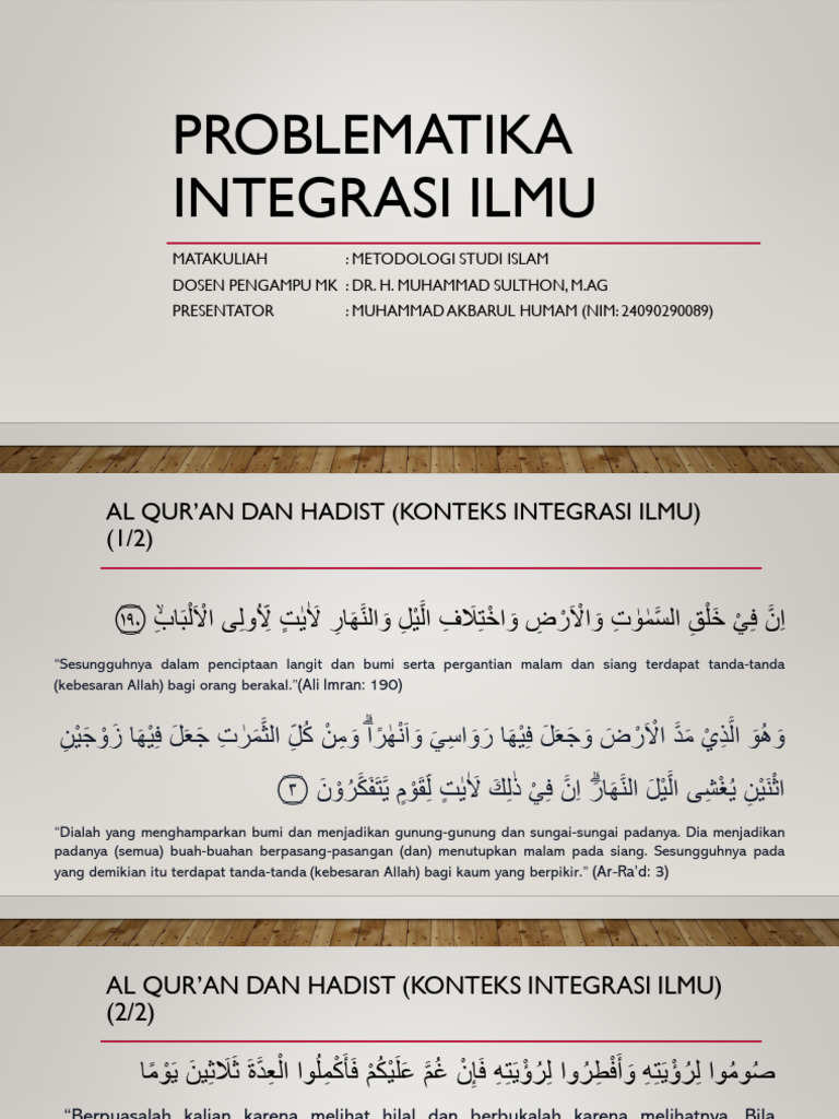 Integrasi Ilmu dan Agama dalam Islam | PDF