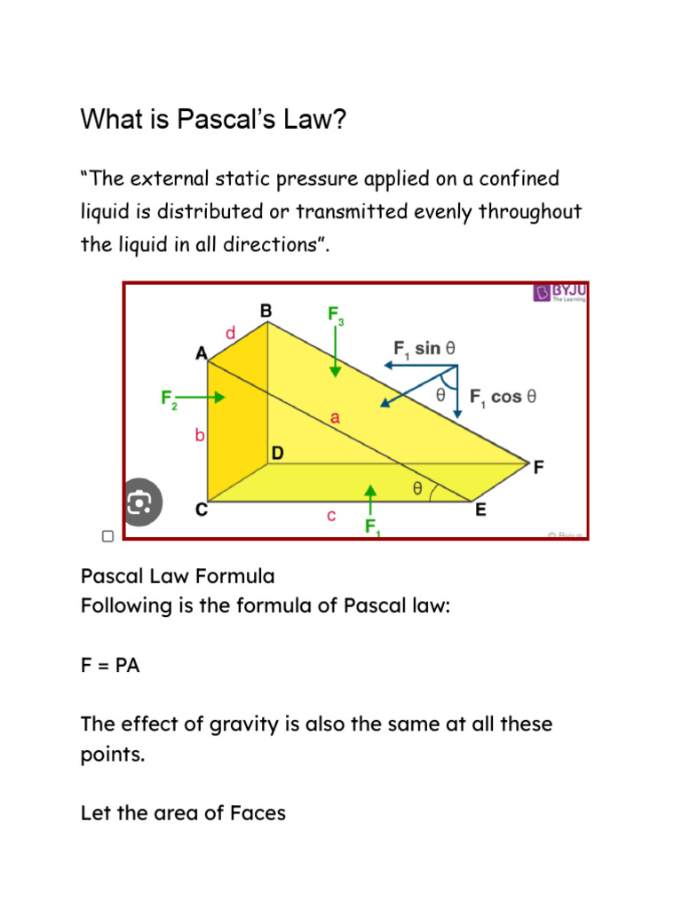 Pascal Law | PDF