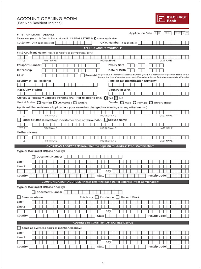 NRI Account Opening Form - Insta Kit | PDF | Banks | Identity Document