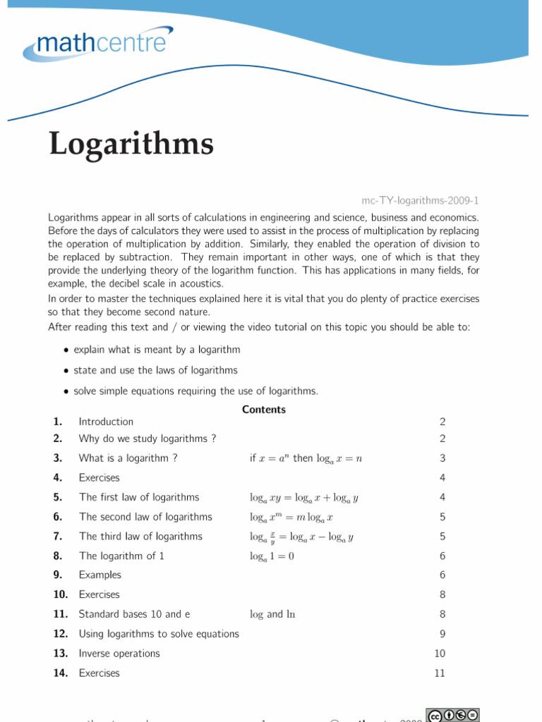 Logarithms Explained | PDF