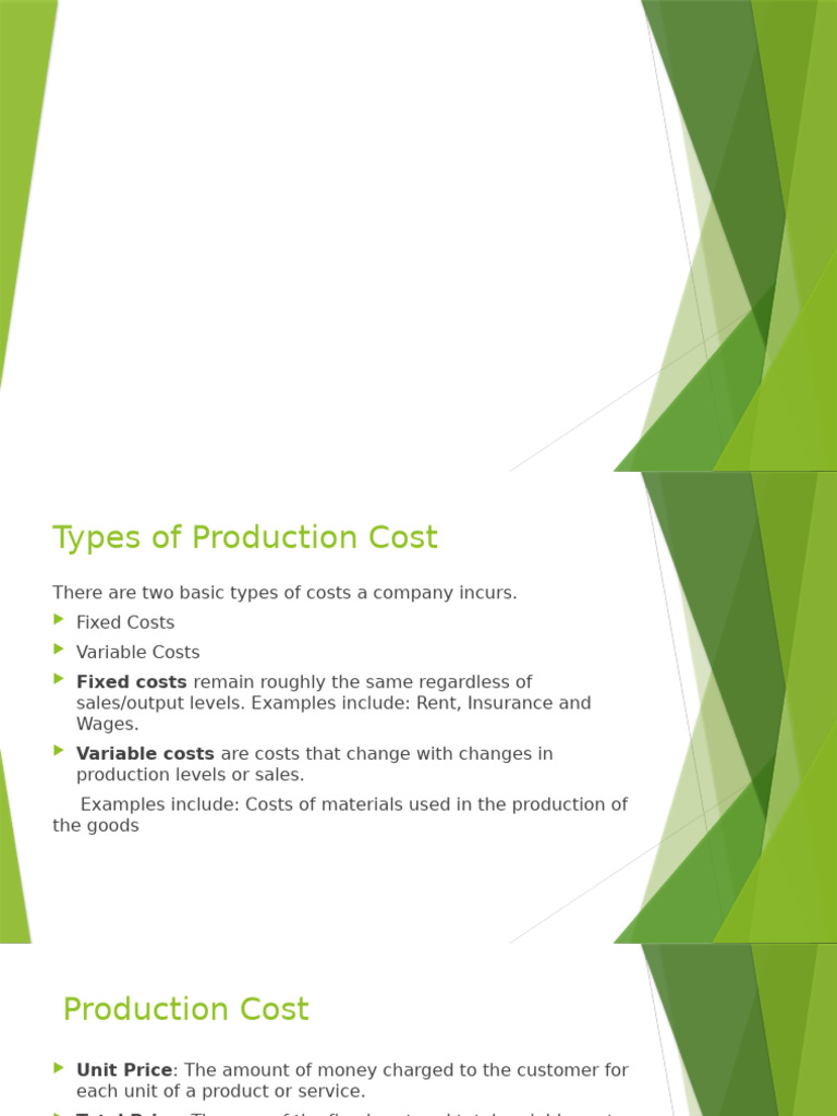Understanding Production Costs and BEP | PDF | Financial Accounting ...