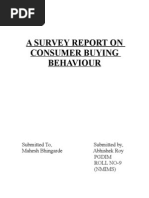 Download A SURVEY REPORT ON CONSUMER BUYING BEHAVIOUR OF ICICI PRUDENTIAL by Abhishek by Abhishek Roy SN9242429 doc pdf
