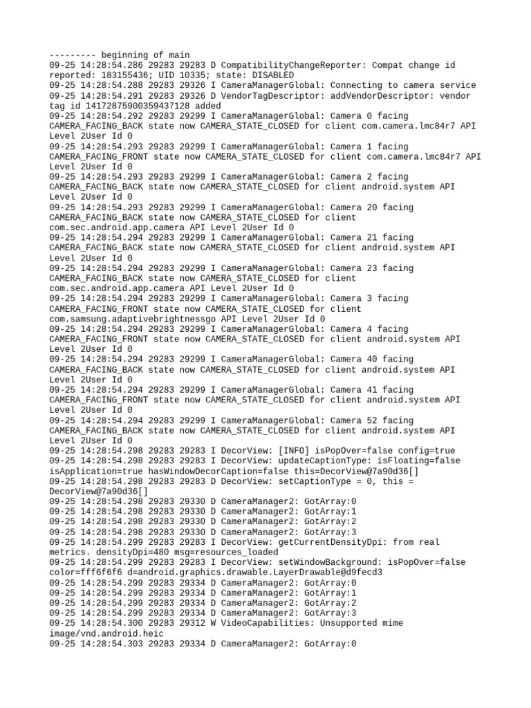 Camera State Changes Log Analysis | PDF | Mobile Software | Software