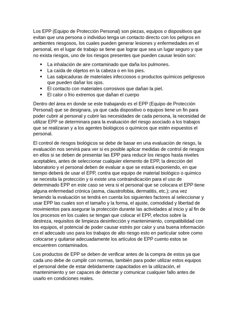 Los EPP | PDF | Sistema respiratorio