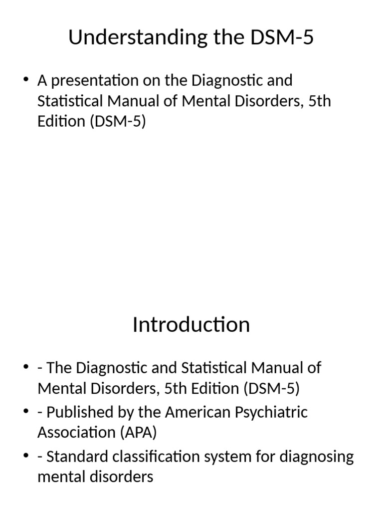 DSM5 Presentation Expanded | PDF | Diagnostic And Statistical Manual Of ...