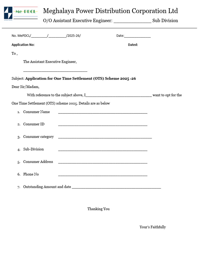 OTS Application Form for 2025-26 | PDF