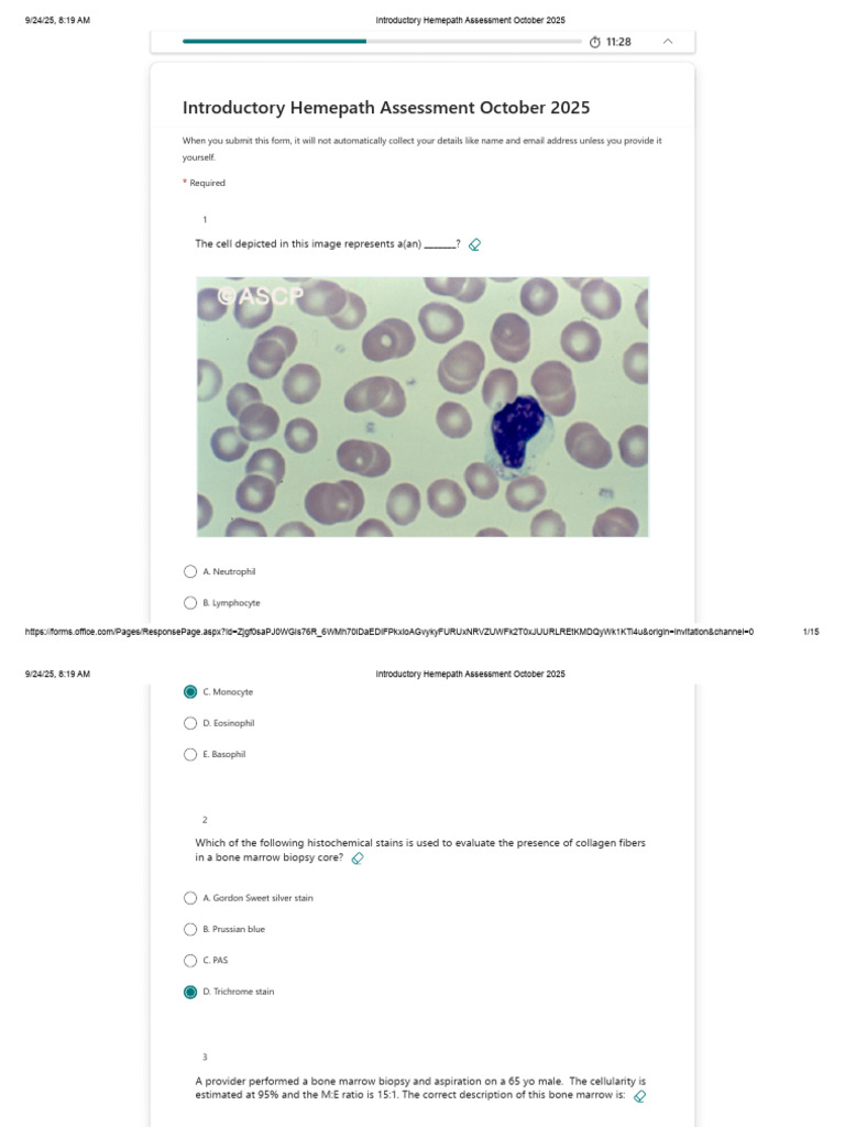 Introductory Hemepath Assessment October 2025 | PDF | Lymph Node ...