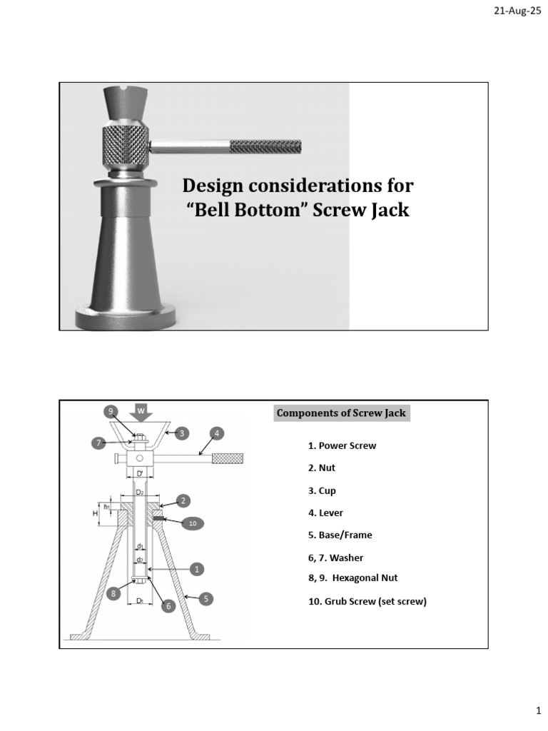 Design Guide for Bell Bottom Screw Jack | PDF | Screw | Steel
