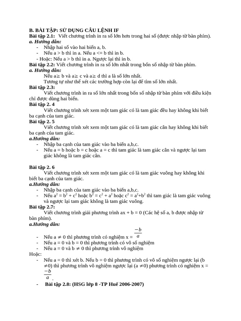 Bai Tap Python - If - For | PDF