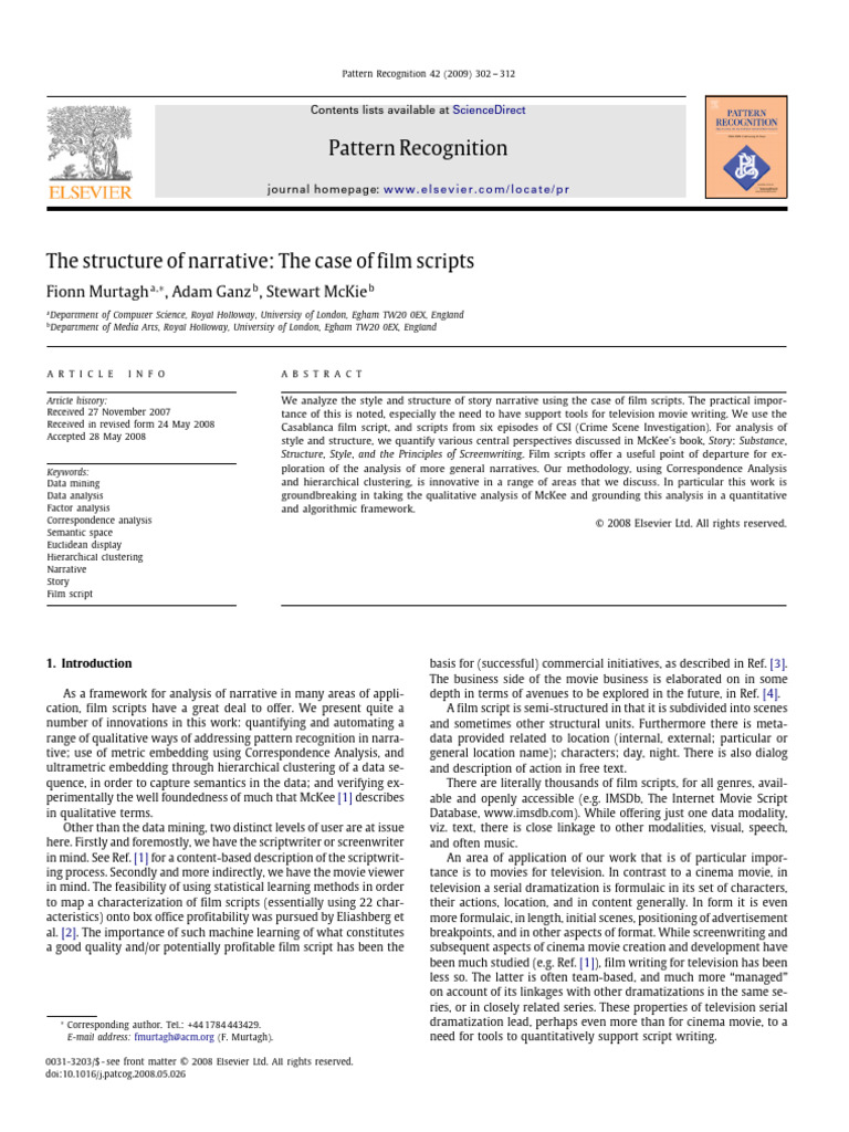 The Structure of Narratives | PDF | Cluster Analysis | Variance