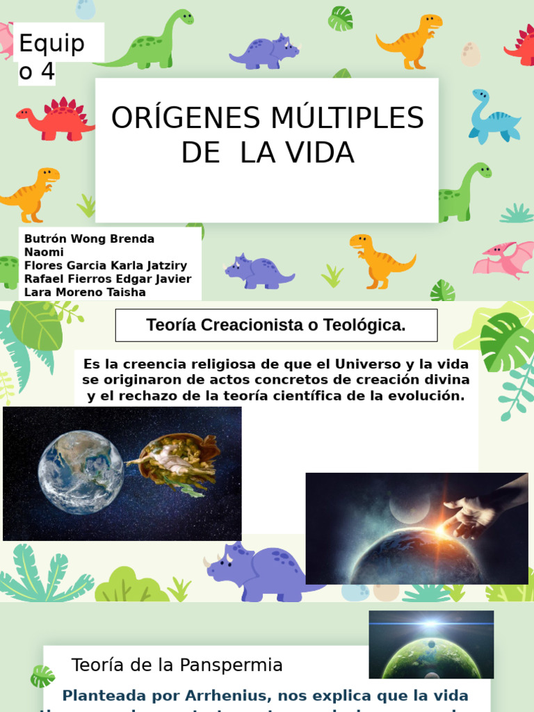 Teorías sobre el Origen de la Vida | PDF | Abiogénesis | Evolución ...