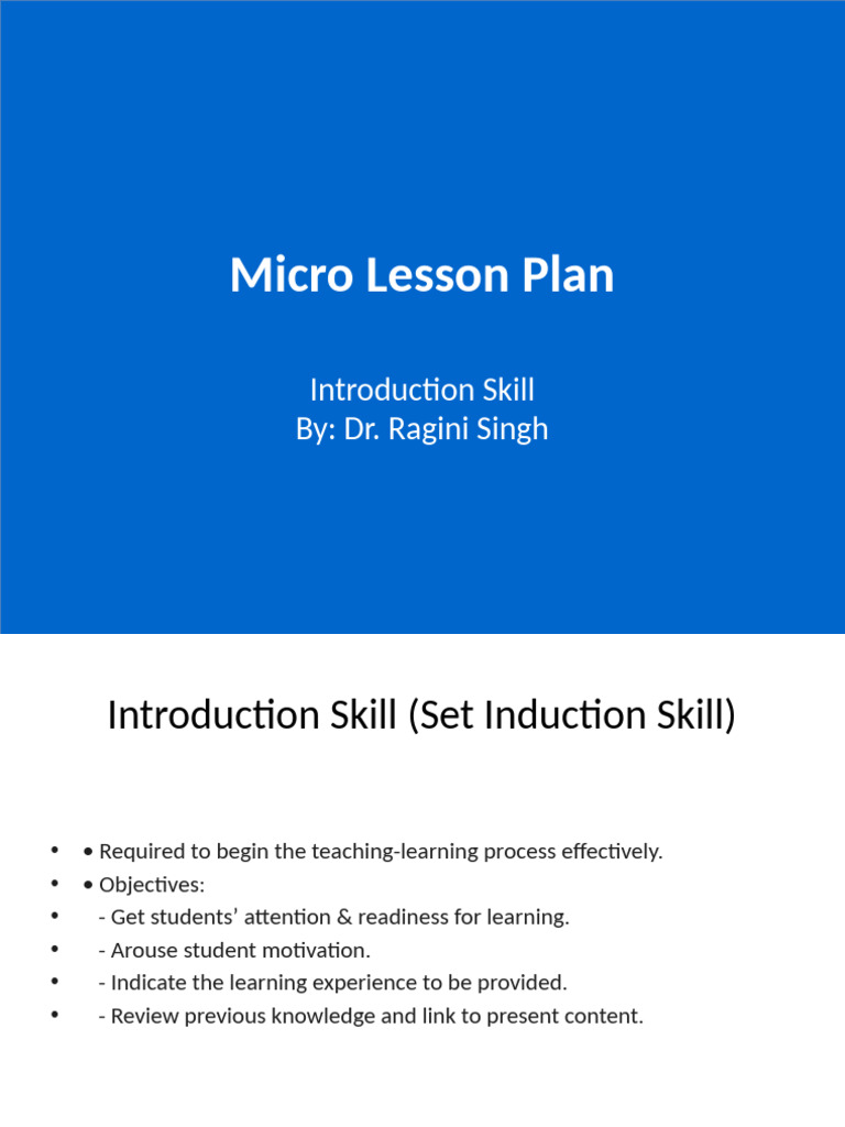 Introduction Skill in Micro Teaching | PDF