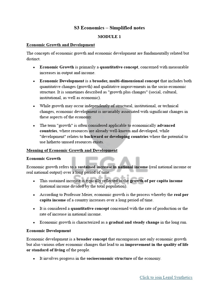 Economic Growth vs. Development Explained | PDF | Economic Growth ...
