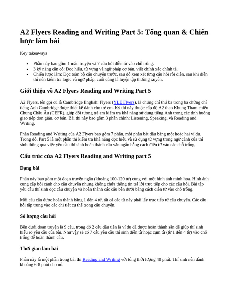 Flyers - Writing Part 5 - Tips | PDF