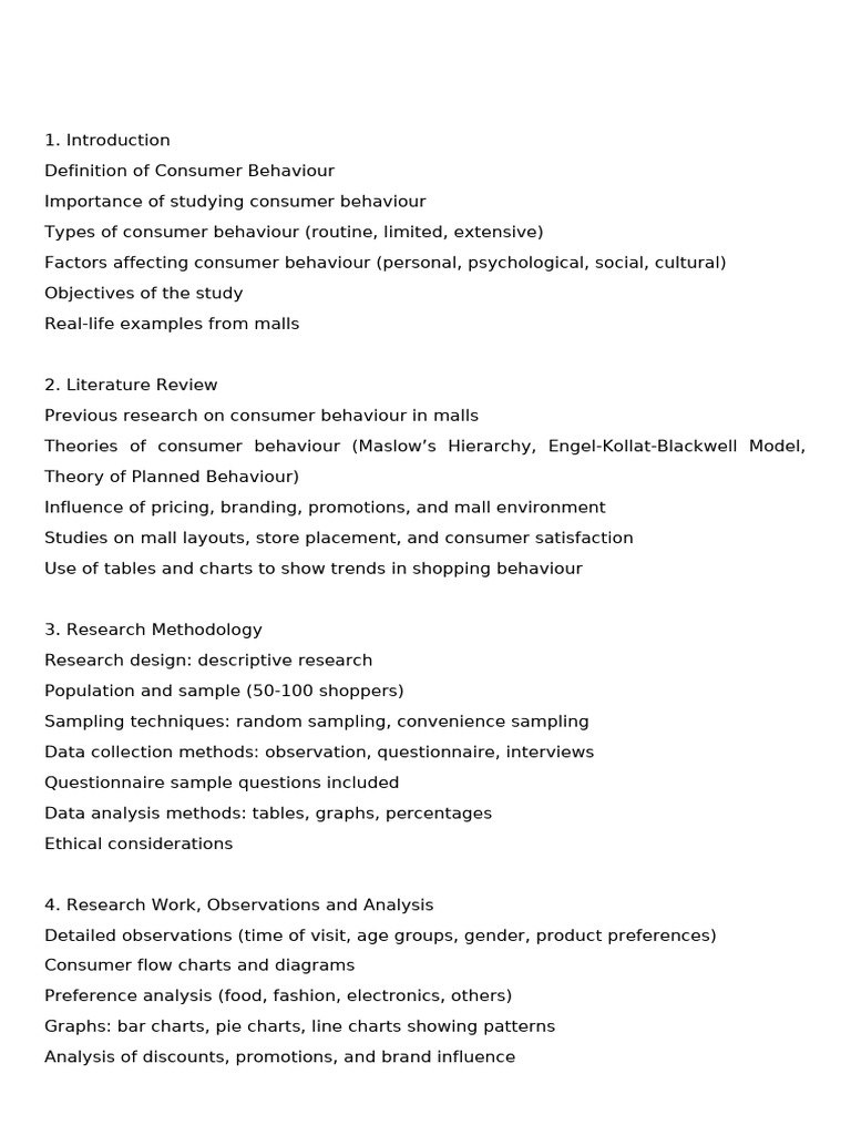 Consumer Behaviour Study in Malls | PDF