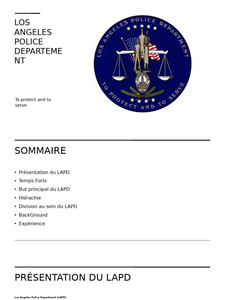 Grades et hiérarchie du LAPD | PDF | SWAT | Département de police de ...