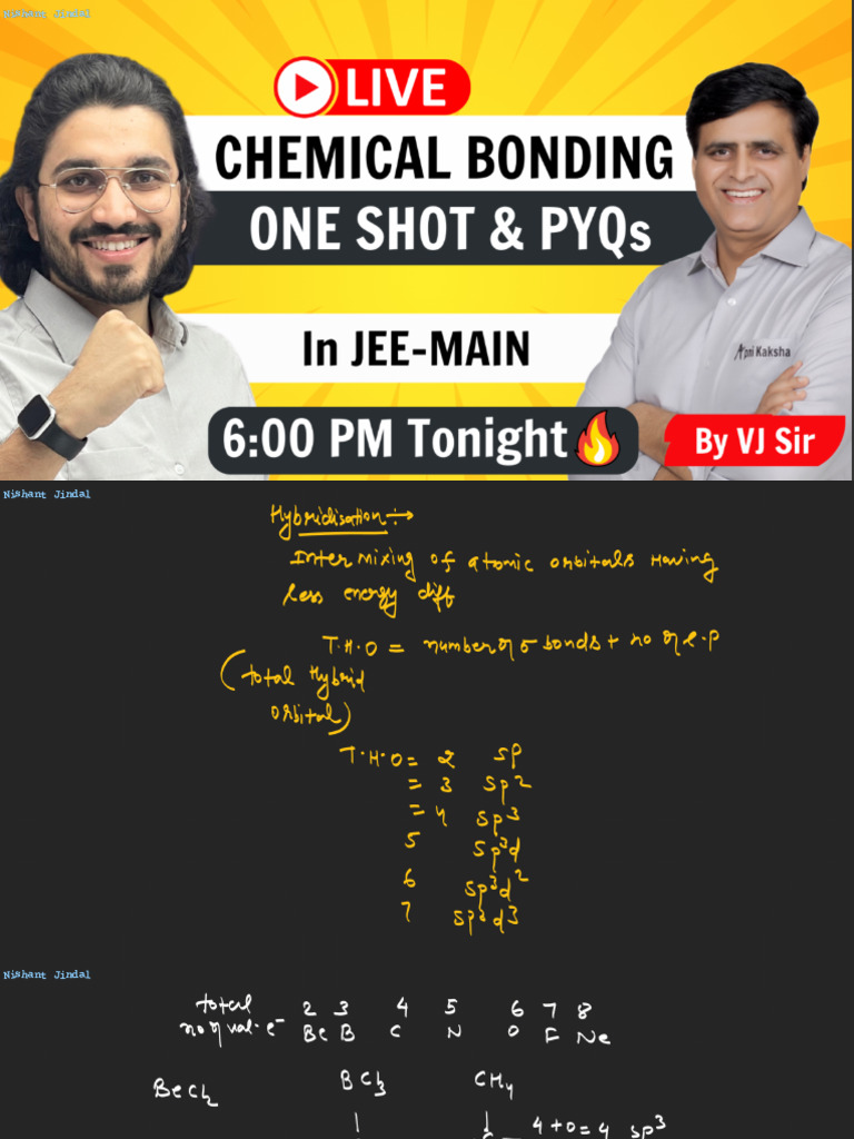 Chemical Bonding - One Shot and PYQ (Class Notes) NJ - 247 | PDF