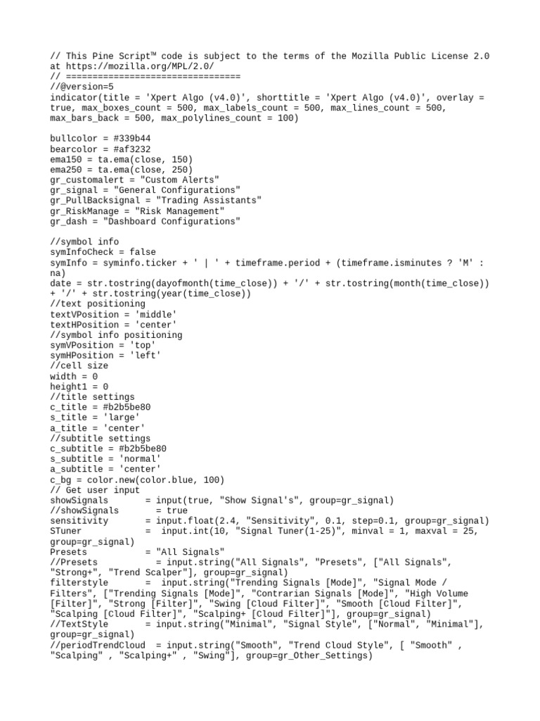 Xpert Algo v4.0 Trading Script | PDF | Technical Analysis | Investing