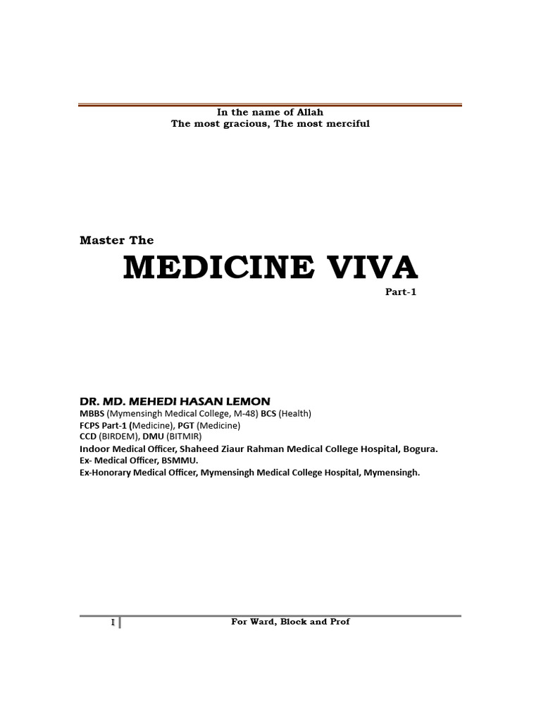 Medicine Viva Preparation Guide | PDF | Cough | Respiratory Diseases