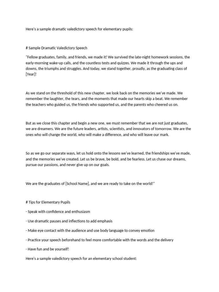 Speeches Valediction, Salutation and Intro To Guest Speaker | PDF ...