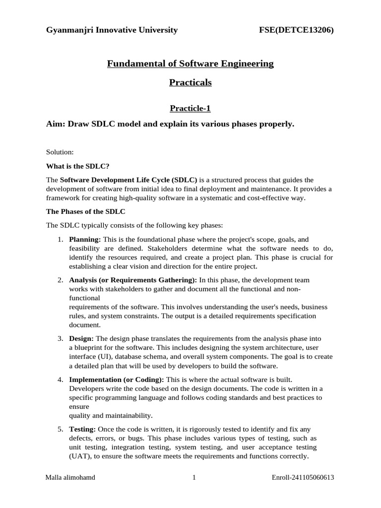 Software Development Life Cycle Explained | PDF | Software Testing ...