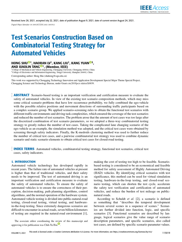 Test Scenarios Construction Based On Combinatorial Testing Strategy For ...