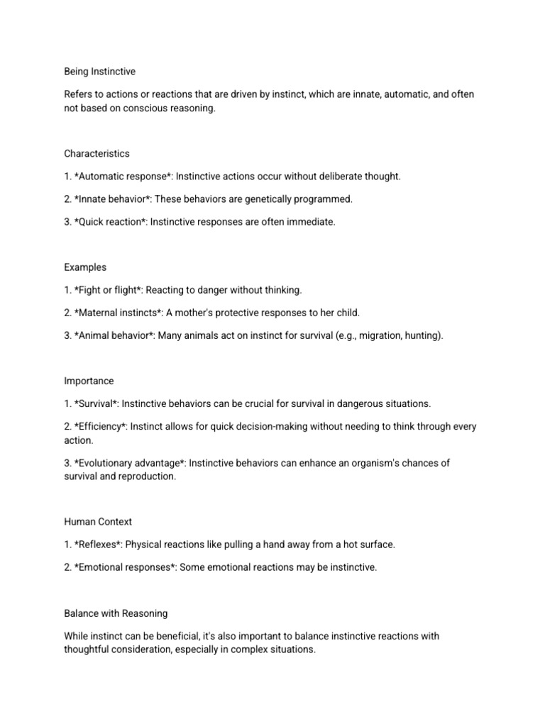 Understanding Instinctive Behavior | PDF