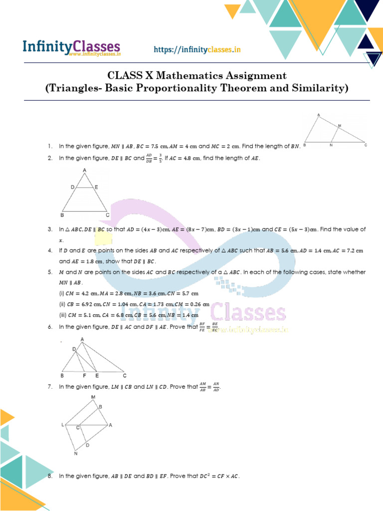 Class 10 Triangles Revision | PDF | Triangle | Elementary Mathematics