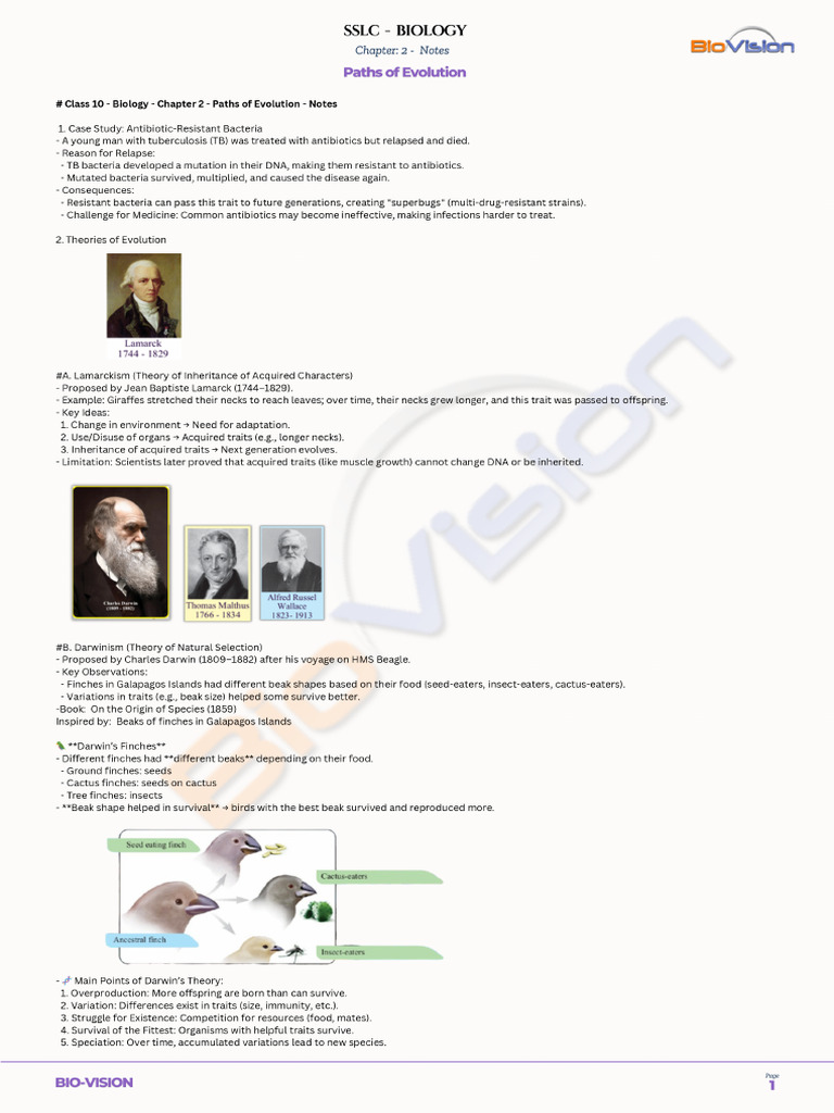 Bio-Vision - SSLC Biology Notes EM Chapter 2 | PDF