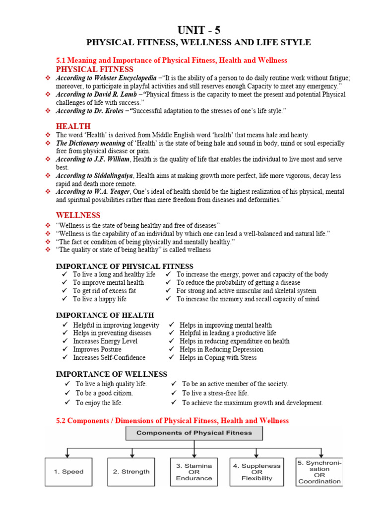 Importance of Physical Fitness in Class 11 | PDF | Flexibility (Anatomy)