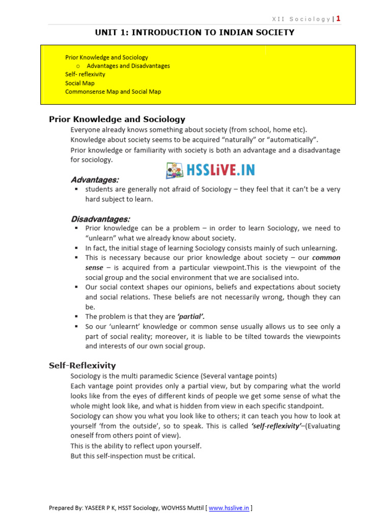 Understanding Indian Society Basics | PDF | Knowledge | Behavioural ...