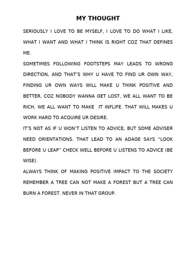 My Thought | PDF