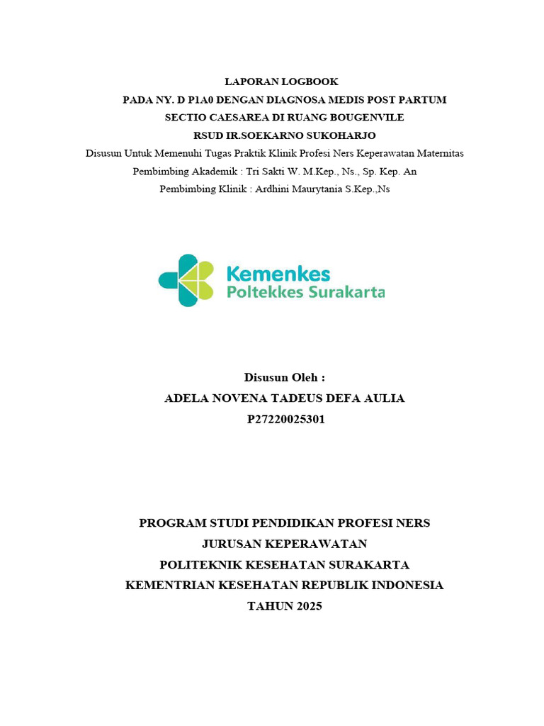 Laporan Kasus Post Partum SC Ny. D | PDF
