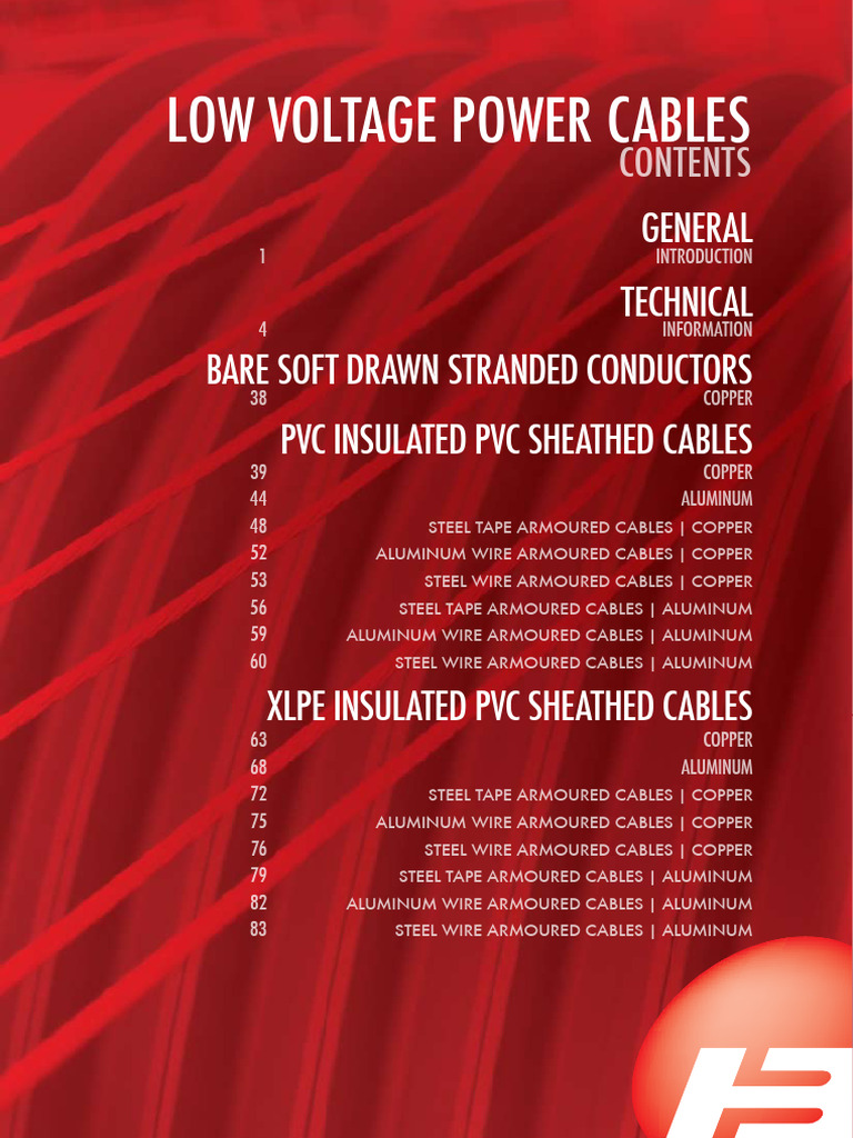 Low Voltage Power Cables Guide | PDF