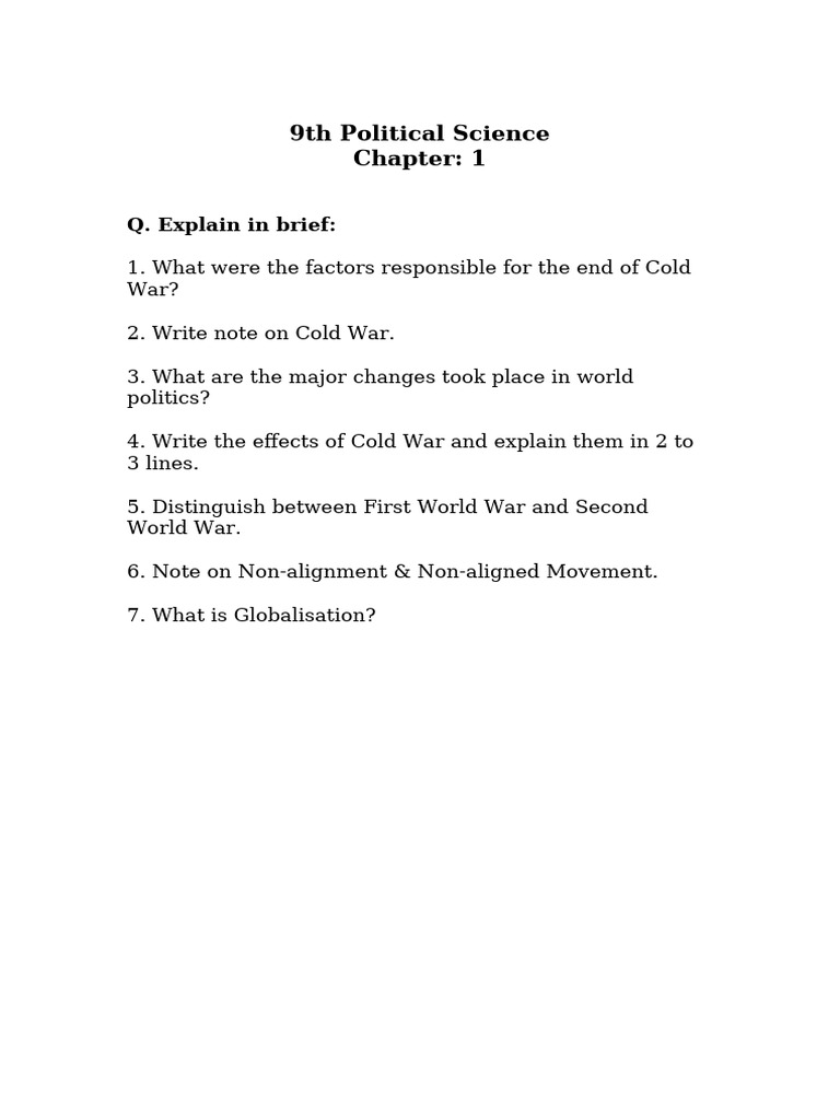 9th Political Science | PDF