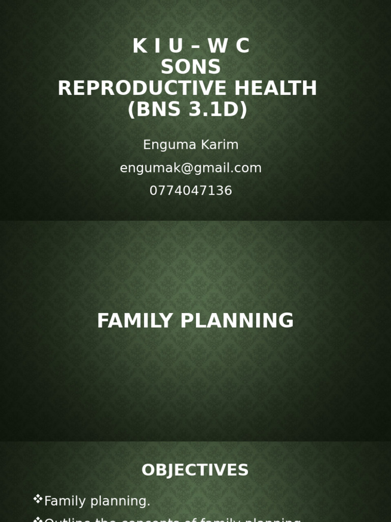 Family Planning: Methods and Counseling Guide | PDF | Birth Control ...