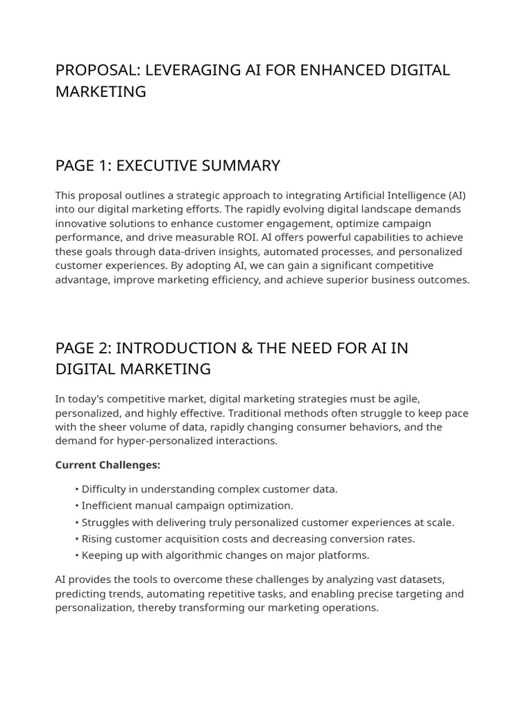 AI-Driven Digital Marketing Proposal | PDF | Artificial Intelligence ...