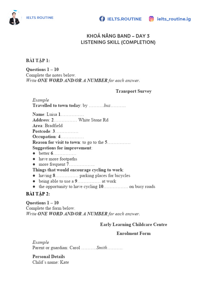 IELTS Listening Skill Exercises | PDF | Psychology | Behavioural Sciences