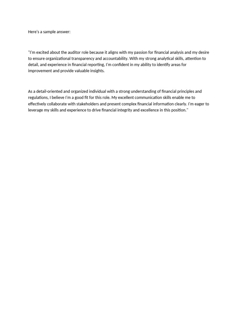 Sample Answer To Interview Question About Why Are You Interested | PDF