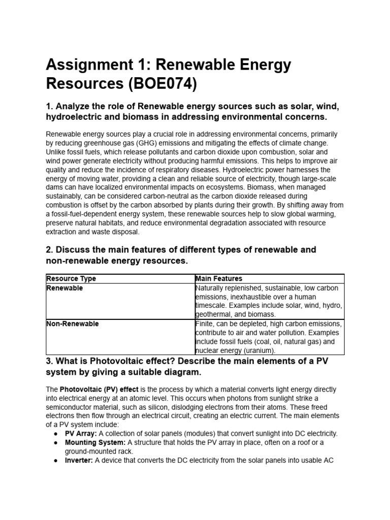 Renewable Energy Sources Overview | PDF | Photovoltaics | Renewable Energy