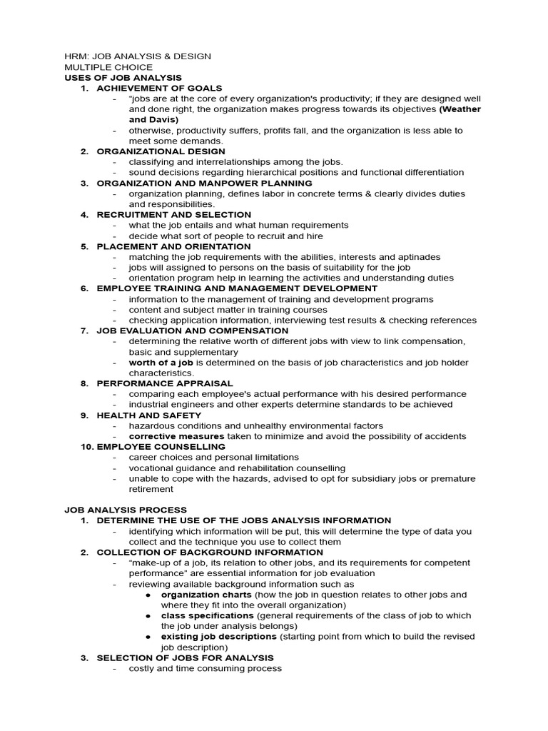 Job Analysis and Design Essentials | PDF | Human Resource Management ...