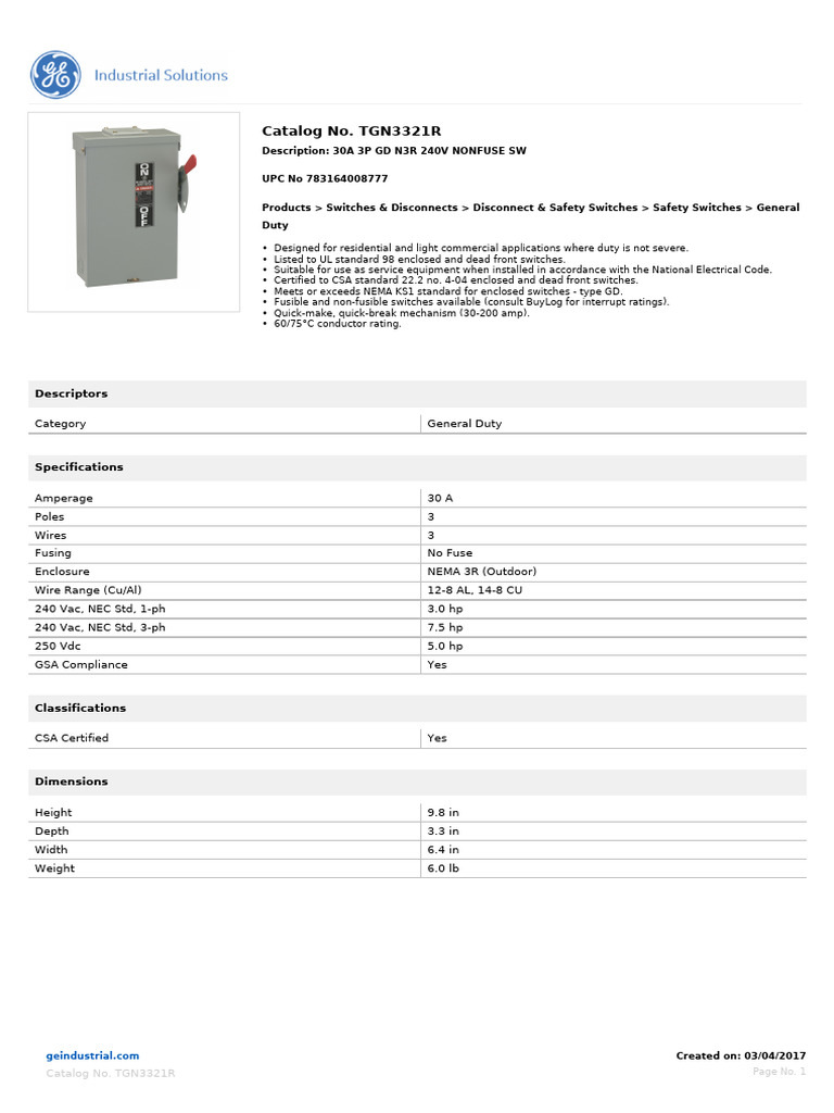 USESI 11593 Specification Sheets | PDF | Electromagnetism | Electrical ...