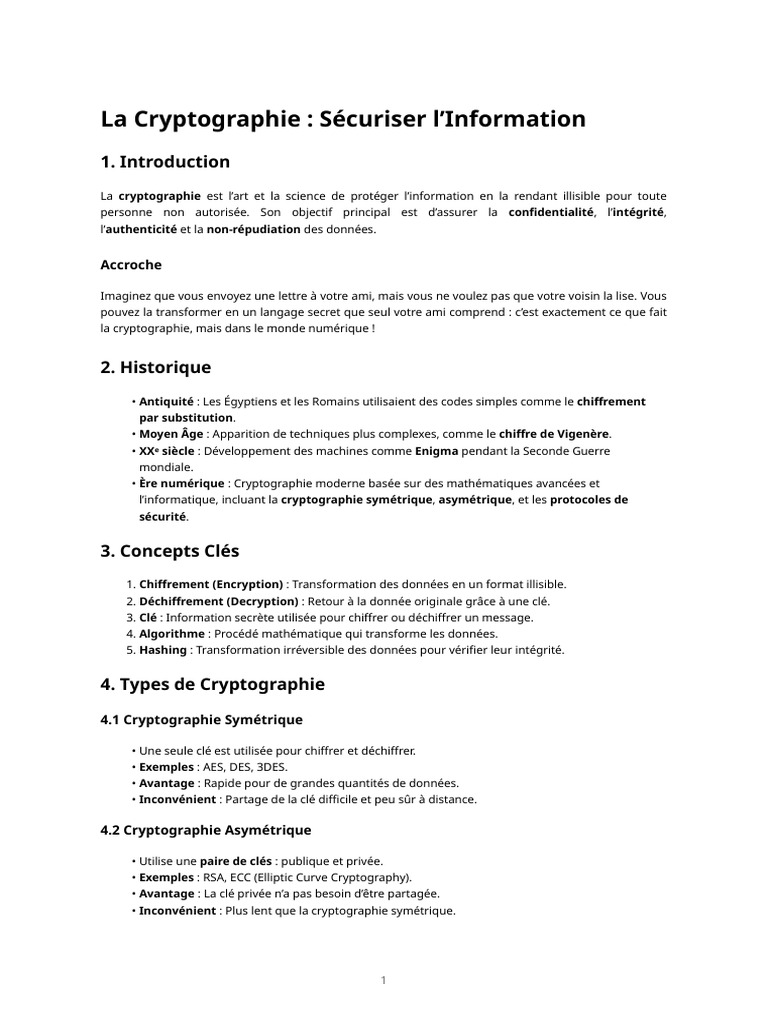 Introduction à la Cryptographie Moderne | PDF | Cryptographie | Cryptage